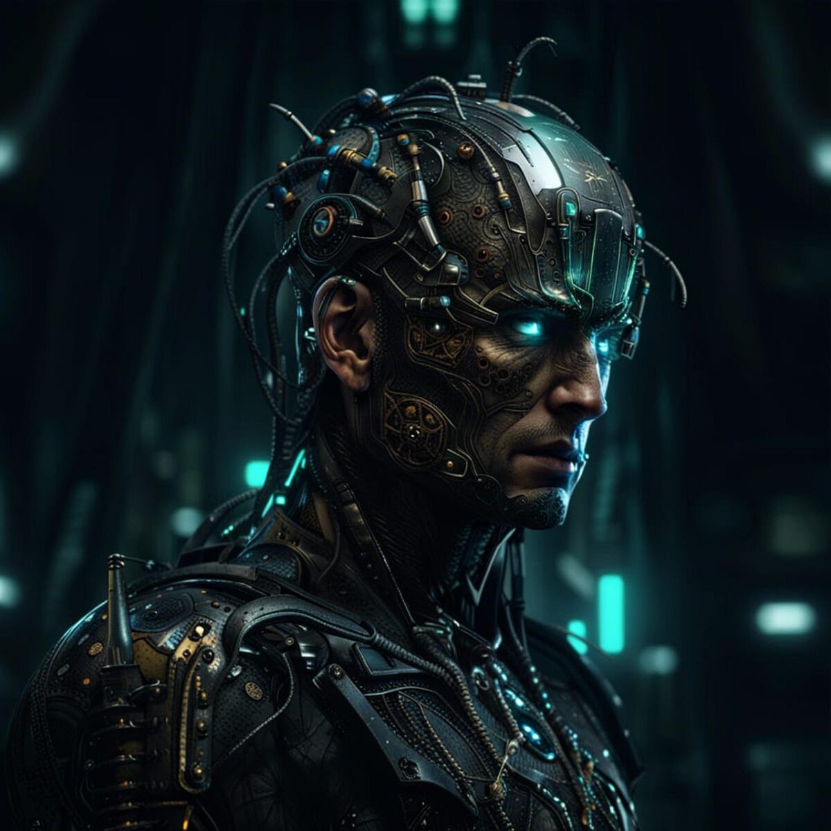 ai generated, robot, cyborg, technology, science fiction, future, star trek, spaceship, fantasy, borrow